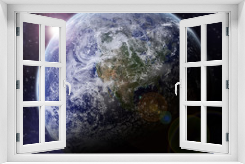 Fototapeta Naklejka Na Ścianę Okno 3D - Planet Earth Halo - Univers Exploration