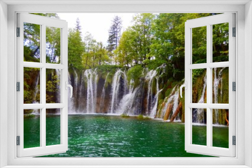 Fototapeta Naklejka Na Ścianę Okno 3D - Lacs de Plitvice, cascades, Croatie