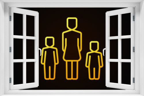 Fototapeta Naklejka Na Ścianę Okno 3D - Yellow mother with two kids icon