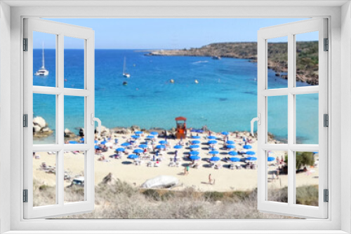 Fototapeta Naklejka Na Ścianę Okno 3D - panorama beach coast landscape mediterranean sea Cyprus island