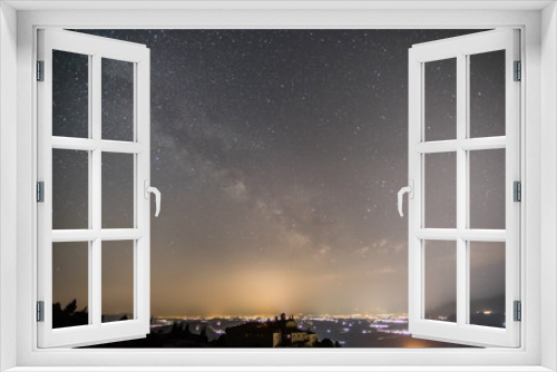 Fototapeta Naklejka Na Ścianę Okno 3D - Milky Way over the Meteora, Greece