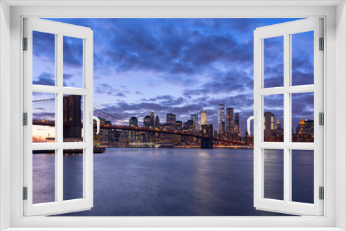 Fototapeta Naklejka Na Ścianę Okno 3D - Beautiful New York City at night