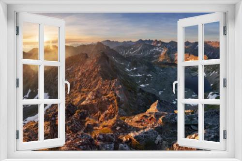 Fototapeta Naklejka Na Ścianę Okno 3D - Mountain landcape panorama at summer in Poland Tatras near Zakopane from peak Swinica