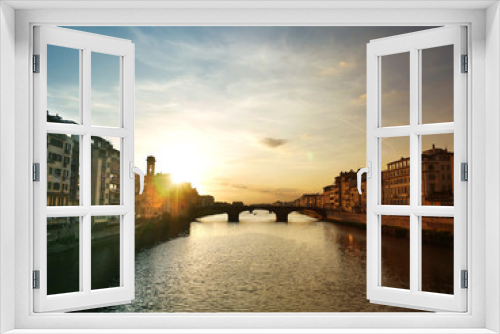 Fototapeta Naklejka Na Ścianę Okno 3D - Sunset pont en Italie