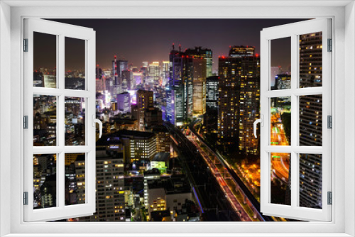 Fototapeta Naklejka Na Ścianę Okno 3D - Tokyo skyline cityscape at night