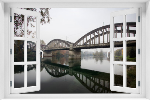Fototapeta Naklejka Na Ścianę Okno 3D - river bridge