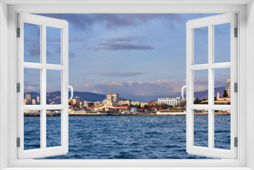 Fototapeta Naklejka Na Ścianę Okno 3D - View of seaport in Sochi. RUSSIA