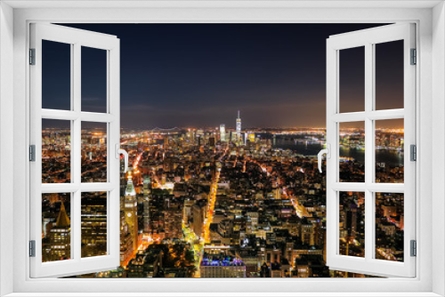 Fototapeta Naklejka Na Ścianę Okno 3D - Aerial view of New York City at sunset
