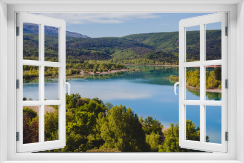 Fototapeta Naklejka Na Ścianę Okno 3D - Schöne See Landschaft Natur Lac Sainte Croix Frankreich
