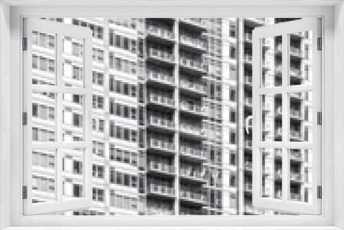 Fototapeta Naklejka Na Ścianę Okno 3D - High Rise Apartment Patterns