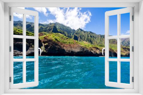 Fototapeta Naklejka Na Ścianę Okno 3D - Napali Coast From Water