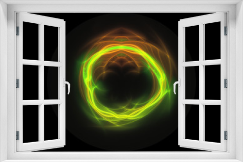 Fototapeta Naklejka Na Ścianę Okno 3D - Green lightning, abstract plasma background