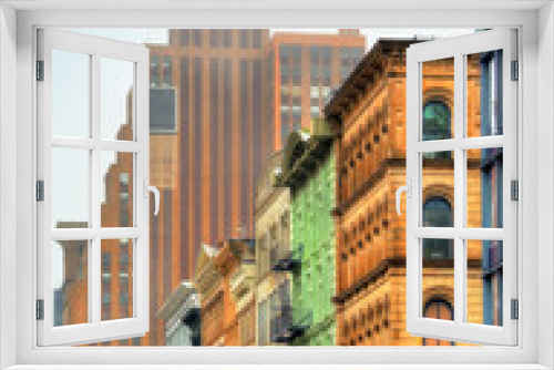 Fototapeta Naklejka Na Ścianę Okno 3D - Old buildings on Broadway in New York City