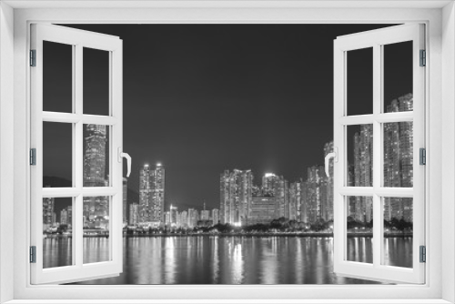 Fototapeta Naklejka Na Ścianę Okno 3D - Skyline of Hong Kong city at night