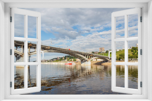 Fototapeta Naklejka Na Ścianę Okno 3D - The bridge across the Oka in Nizhny Novgorod at summer