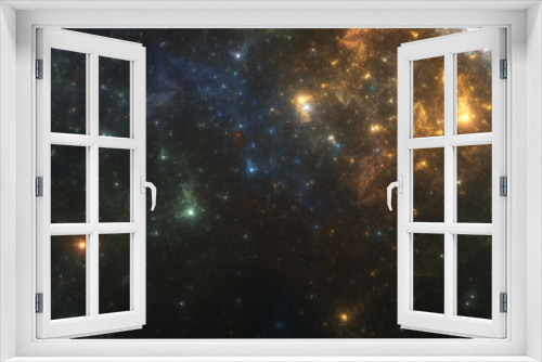 Fototapeta Naklejka Na Ścianę Okno 3D - Stars and galaxy illustration, abstract space background