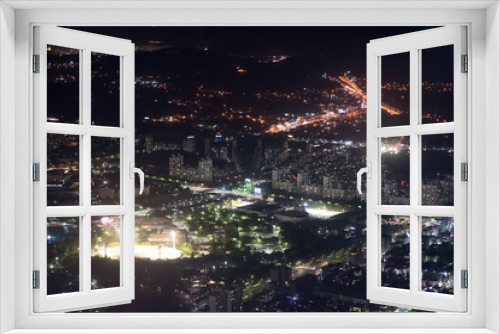 Fototapeta Naklejka Na Ścianę Okno 3D - Night view of Seoul city, Korea at night from hight building