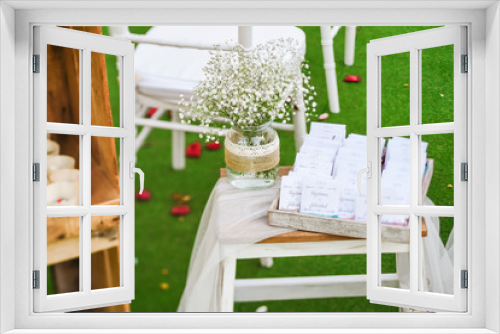 Fototapeta Naklejka Na Ścianę Okno 3D - Rustic wedding outdoor photo zone