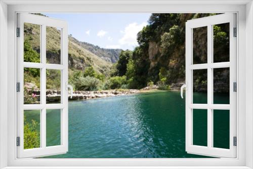 Fototapeta Naklejka Na Ścianę Okno 3D - Cascata e laghetto di Cassibile, riserva naturale orientata Cavagrande del Cassibile, Siracusa, Sicilia