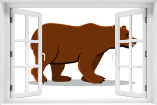 Fototapeta Naklejka Na Ścianę Okno 3D - Big brown bear isolated on white