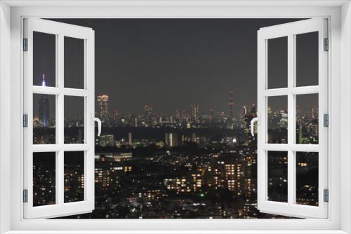 Fototapeta Naklejka Na Ścianę Okno 3D - 日本の東京都市景観・夜景（渋谷区方面などを望む）