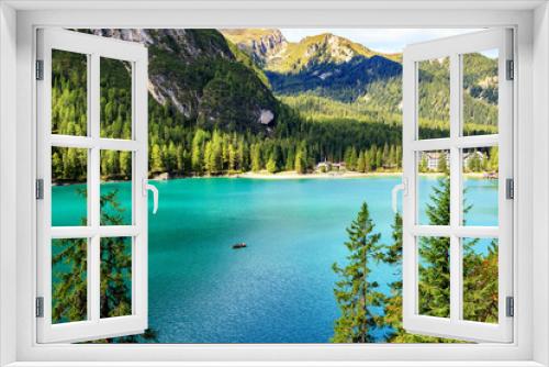Fototapeta Naklejka Na Ścianę Okno 3D - Pragser Widsee Lago di Braies
