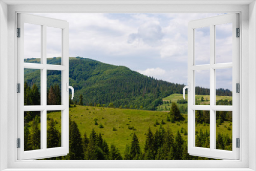 Fototapeta Naklejka Na Ścianę Okno 3D - Beautiful mountains covered trees