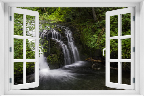 Fototapeta Naklejka Na Ścianę Okno 3D - waterfall river in forest