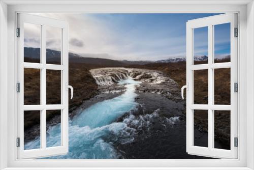 Fototapeta Naklejka Na Ścianę Okno 3D - The Mystery Of The Blue Waterfall ,Bruarfoss