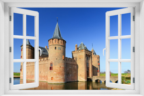 Fototapeta Naklejka Na Ścianę Okno 3D - The Muiderslot with moat in Muiden, The Netherlands