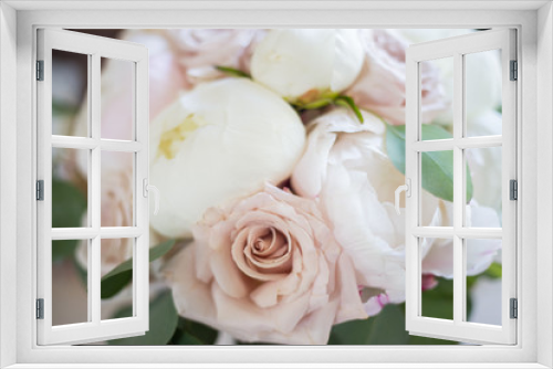Fototapeta Naklejka Na Ścianę Okno 3D - Peonies & Roses