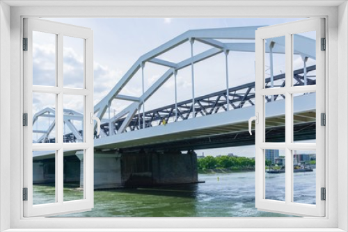 Fototapeta Naklejka Na Ścianę Okno 3D - Rheinbrücke zwischen Mannheim und Ludwigshafen
