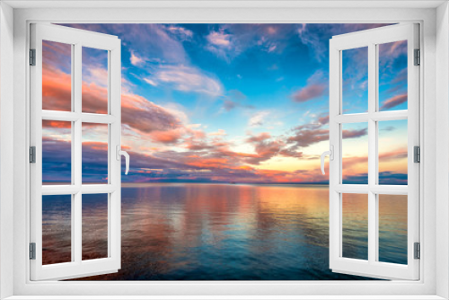 Fototapeta Naklejka Na Ścianę Okno 3D - Sunset at Lake superior