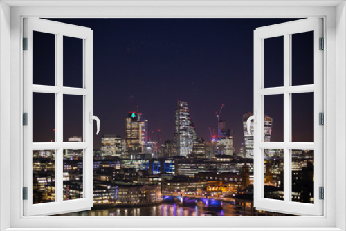 Fototapeta Naklejka Na Ścianę Okno 3D - London cityscape by night 1