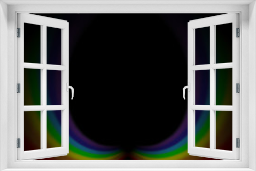 Fototapeta Naklejka Na Ścianę Okno 3D - Rainbow icon. Shape arch isolated on black background. Colorful light and bright design element. Symbol of rain, sky, clear, nature. Flat simple graphic style Vector illustration