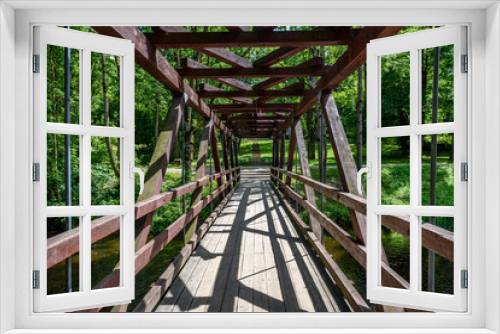 Fototapeta Naklejka Na Ścianę Okno 3D - old wooden bridge