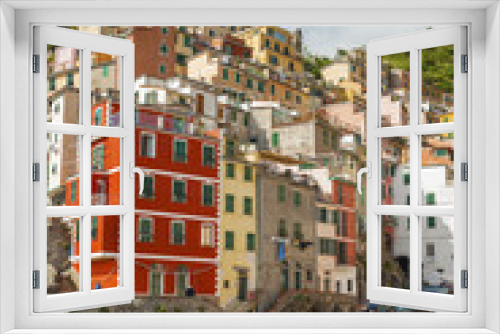 Fototapeta Naklejka Na Ścianę Okno 3D - Resort village Riomaggiore, Cinque, Terre, Liguria, Italy .