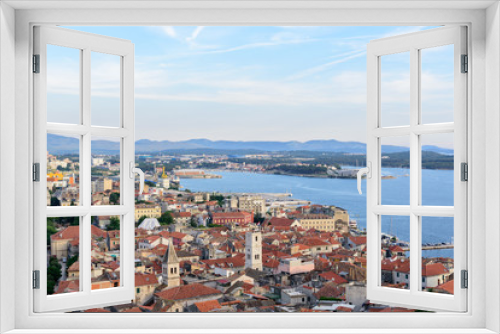 Sibenik old town view from St. Michael  fortress: SIBENIK CROATIA,May 29,2017