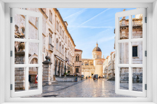 Fototapeta Naklejka Na Ścianę Okno 3D - People at Dubrovnik Cathedral in Old city Dubrovnik