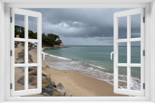 Fototapeta Naklejka Na Ścianę Okno 3D - Eté orageux plage des Souzeaux à Noirmoutier, France