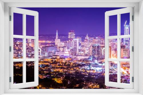 Fototapeta Naklejka Na Ścianę Okno 3D - san francisco california cityscape skyline at night