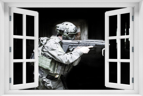 Fototapeta Naklejka Na Ścianę Okno 3D - Airsoft trooper soldier uniform