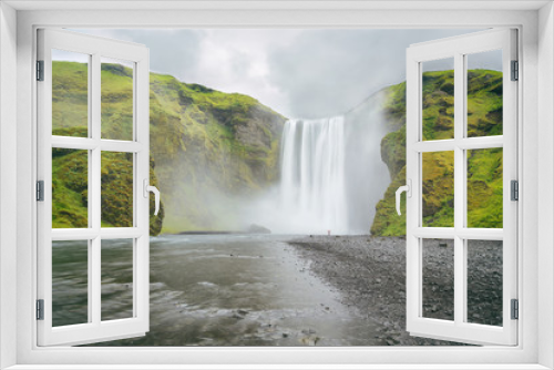 Fototapeta Naklejka Na Ścianę Okno 3D - Island Wasserfall Skogafoss