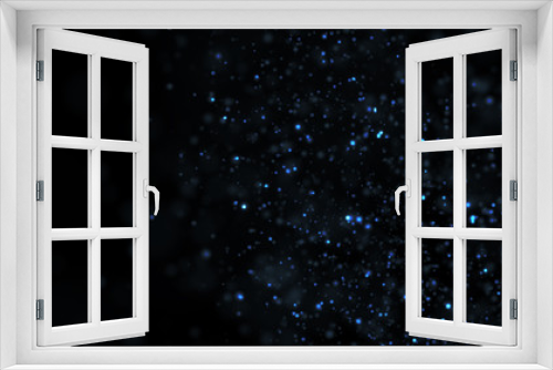 Fototapeta Naklejka Na Ścianę Okno 3D - Abstract Blue Glitter on Black Background