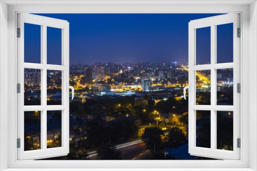 Fototapeta Naklejka Na Ścianę Okno 3D - Night city view