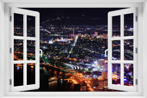Fototapeta Naklejka Na Ścianę Okno 3D - Hakodate night view