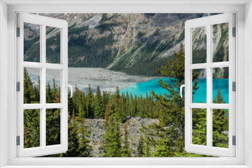 Fototapeta Naklejka Na Ścianę Okno 3D - Türkisfarbener Peyto Lake, Banff Nationalpark, Alberta, Canada