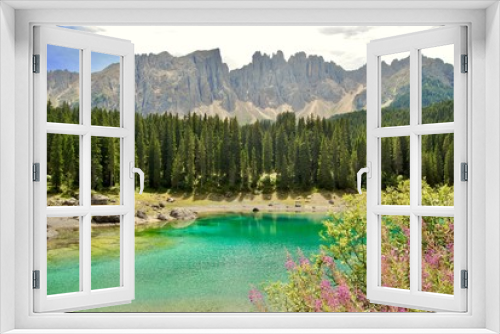Fototapeta Naklejka Na Ścianę Okno 3D - Lago di Carezza. Dolomiti
