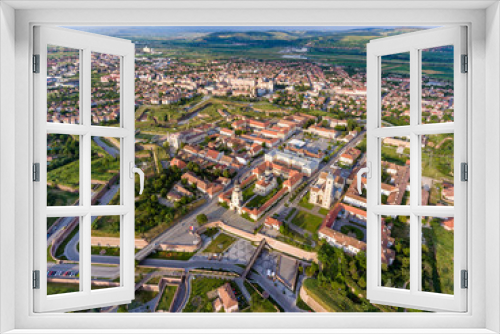 Fototapeta Naklejka Na Ścianę Okno 3D - Alba Iulia city center and medieval fortress as seen from above