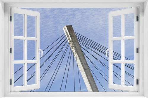 Fototapeta Naklejka Na Ścianę Okno 3D - Detail einer Hängebrücke
